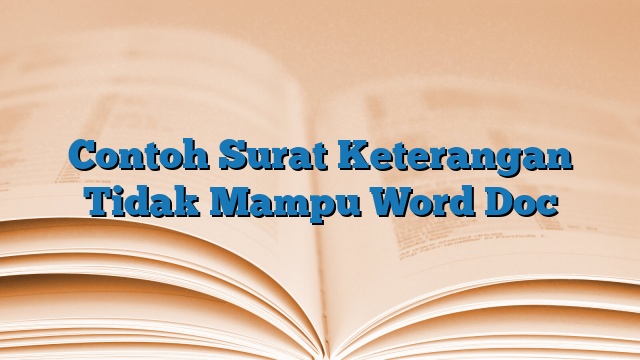 Contoh Surat Keterangan Tidak Mampu Word Doc