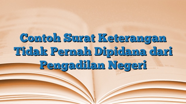 Contoh Surat Keterangan Tidak Pernah Dipidana dari Pengadilan Negeri